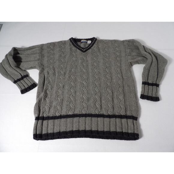 Vintage Concrete Made 4 Streets Sweater Mens Large Cable Knit Pullover Grandpa - Picture 2 of 9